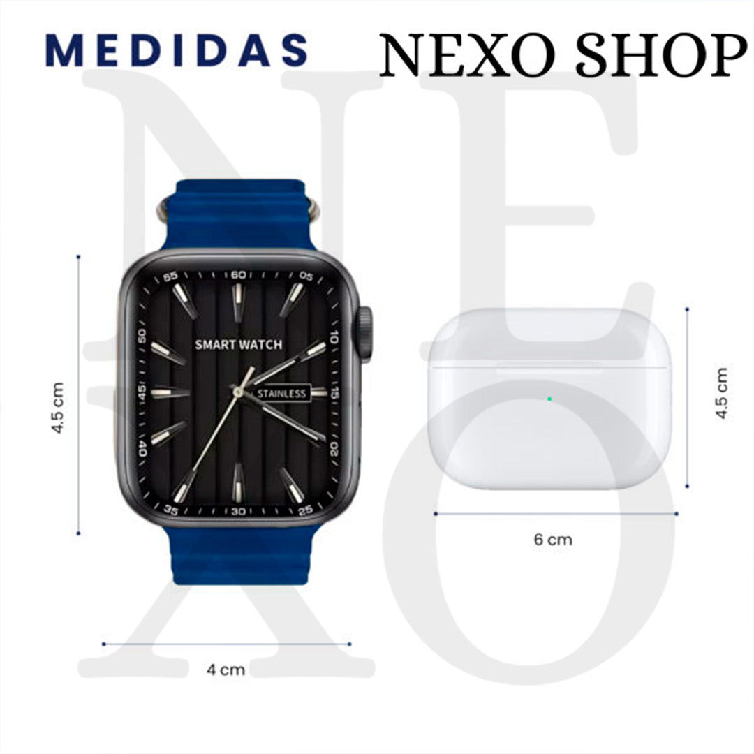 Smartwatch Plus + Audifonos + 7 Correas