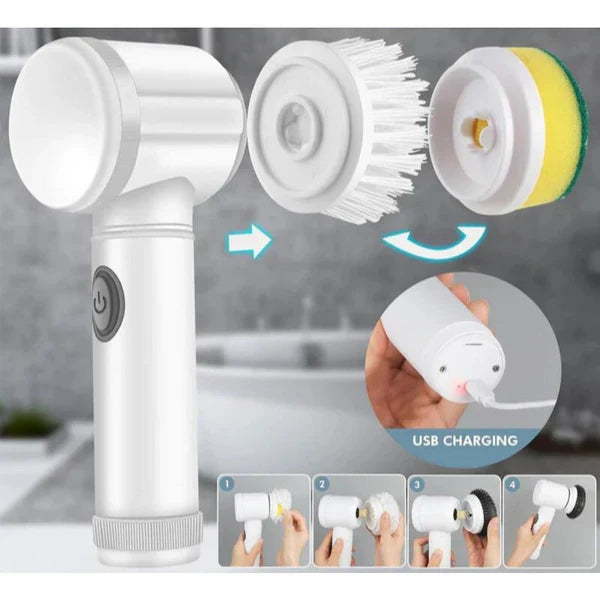 Cepillo de Limpieza SpinPro Clean 5X + Guía Exprés: 25 Trucos de Limpieza